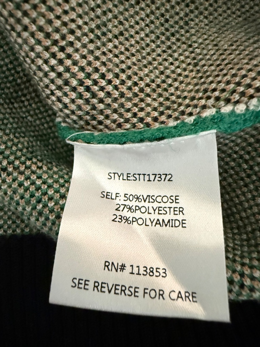 Sugarlips Carrey Floral Quarter Zip Sweater Green Black XL NWOT - Picture 10 of 16